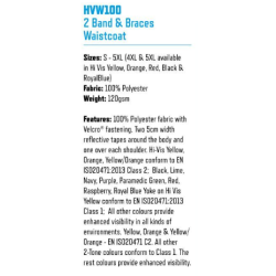 Refleksvest i forskellige farver - model HVW100