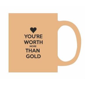 Guld krus 350 ml med tryk