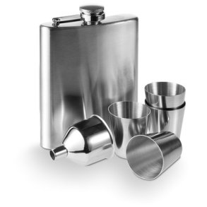 Lommelrke - Hip flask 220 ml, cups 30 ml, Model 4565