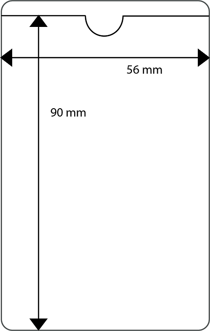 Plastlomme selvklbende 90x56 mm