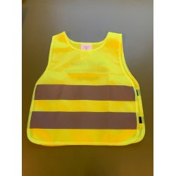 Refleksvest til brn 0-3 r / 4-7 r - bl, pink og gul