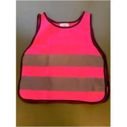 Refleksvest til brn 0-3 r / 4-7 r - bl, pink og gul