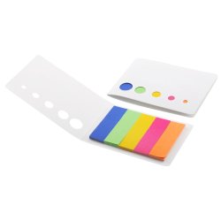 Notepads med selvklbende labels i farve