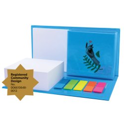 Notepads med selvklbende labels i farve