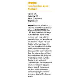 Refleksvest i forskellige farver - Hul vest - model 820