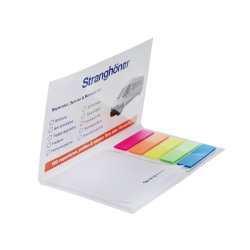 Notepads med selvklbende labels i farve
