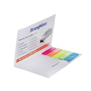 Notepads med selvklbende labels i farve