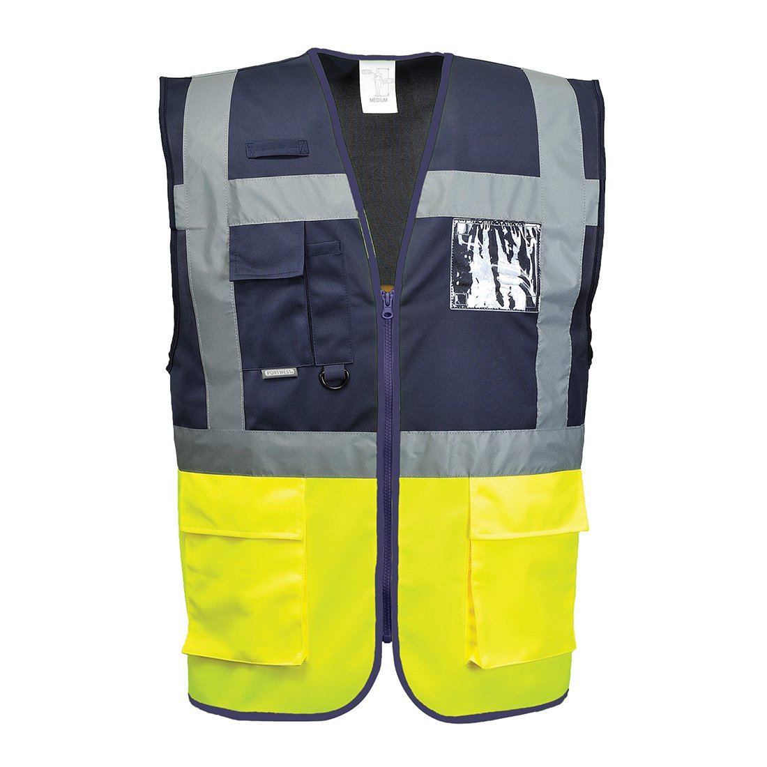 C276 - Paris hi-vis kontrastfarvet executive vest Gul/Rd