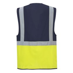 C276 - Paris hi-vis kontrastfarvet executive vest Gul/Rd