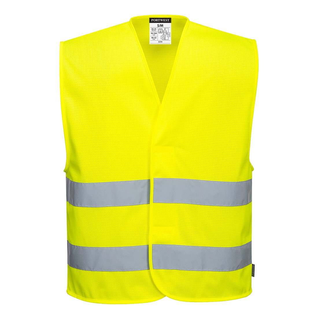 C374 - MeshAir hi-vis vest med 2 bnd Gul / orange