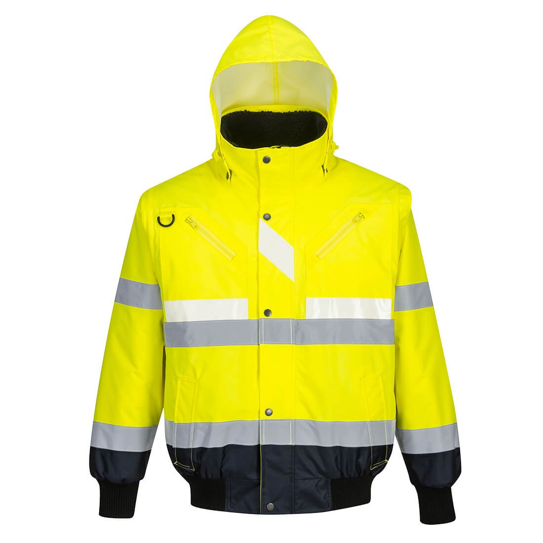 G465 - Glowtex Hi-Vis 3-in-1 bomberjakke med kontrastfarve