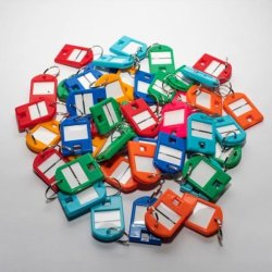 Dobbeltsidet firkantet vedhng WIS (50 stk.)