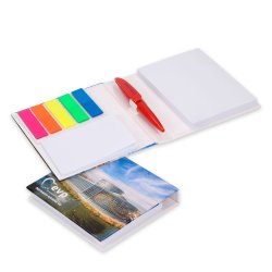 Notepads med selvklbende labels i farve