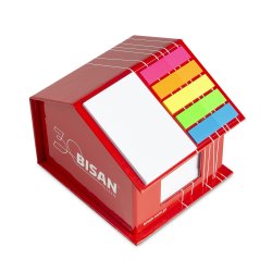 Notepads med selvklbende labels i farve