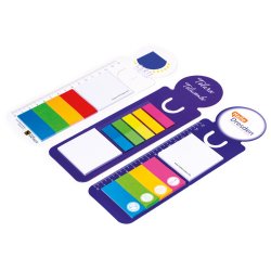 Notepads med selvklbende labels i farve