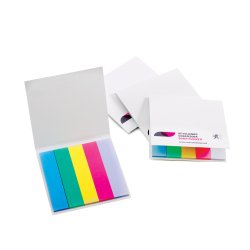 Notepads med selvklbende labels i farve