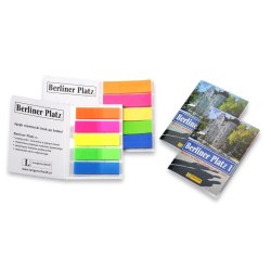 Notepads med selvklbende labels i farve