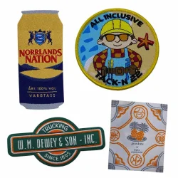 V�vede m�rker med eget logo � Custom Woven Patches
